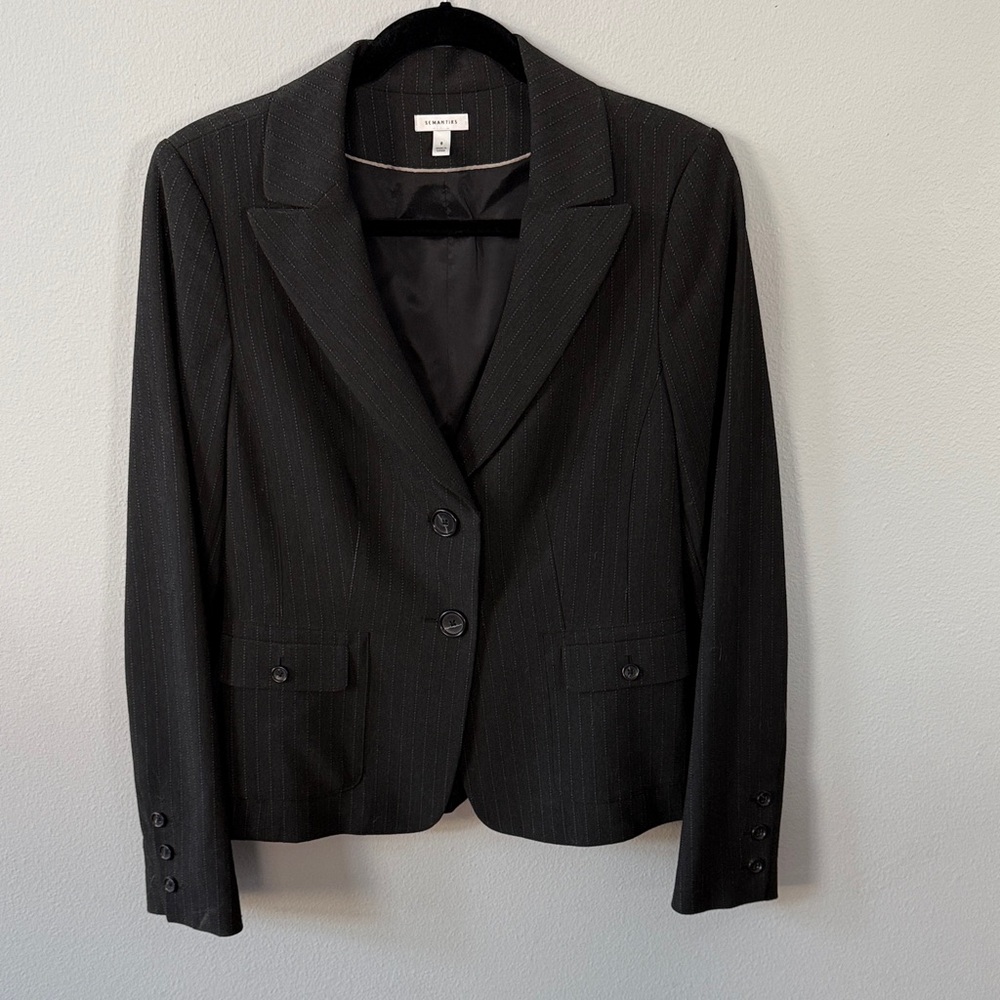 Semantiks Black Pinstripe Tailored Blazer